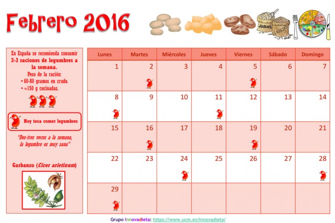 Calendario Legumbres 2016