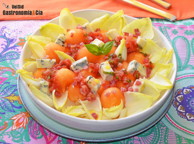 Salade d'endives, melon et gorgonzola