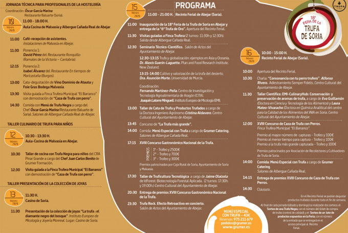 Feria de la Trufa Negra de Soria 2020. Programa de acti
