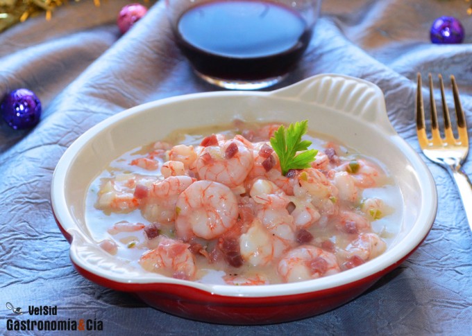 Red shrimp with chamomile