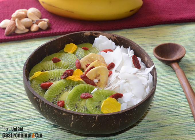 Porridge con kiwi y coco