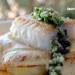 Bacalao con patatas confitadas, hummus y gremolata