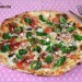 Pizza con kale, berenjena y jamón