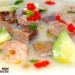 Sopa de melón al jengibre con atún teriyaki y aguacate