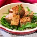 Tofu marinado con caldo de setas