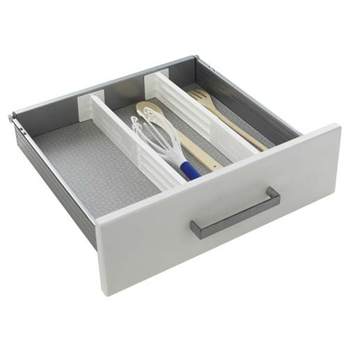 transparente InterDesign Linus Organizador de cajones cubertero para cajones de cocina mediano en plástico para guardar cubiertos y otros utensilios 