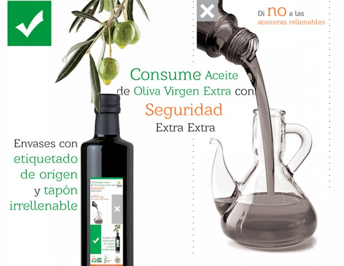 Campaña Aceite de Oliva en botella con tapón irrellenable