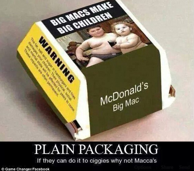 Big Mac con advertencias de salud