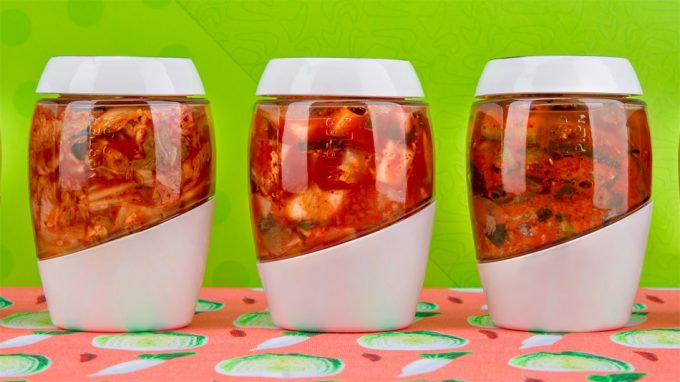 BESTonZON 2 Tarro de Fermentación de Vidrio de 5Kg con Tapa de Cierre de Agua Recipiente de Almacenamiento de Verduras Chino Tradicional para Encurtir Comida de Chucaut de Kimchi 