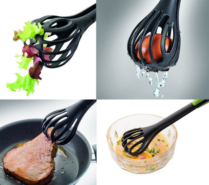 Un utensilio de cocina con tres utilidades
