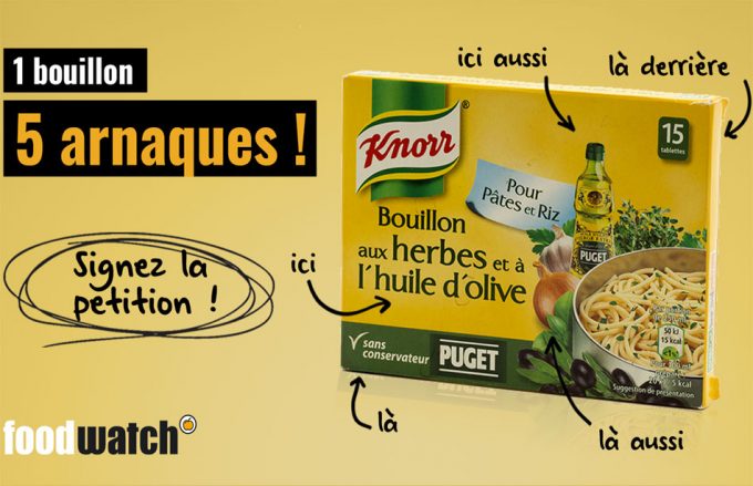 Knorr utiliza etiquetas trampa en sus productos