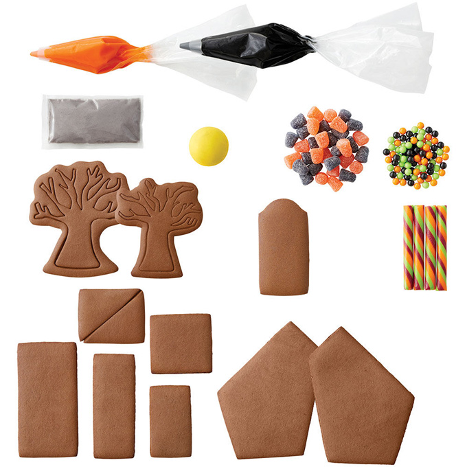 Kit para hacer una casita de Halloween de galletas de chocolate y fondant |  Gastronomía & Cía