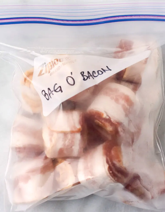 Congelar bacon en cilindros