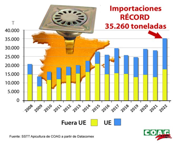 Récord en las importaciones de miel de otros países a España